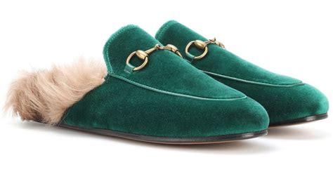 green velvet gucci slippers|Gucci Women's Princetown Leather Slippers .